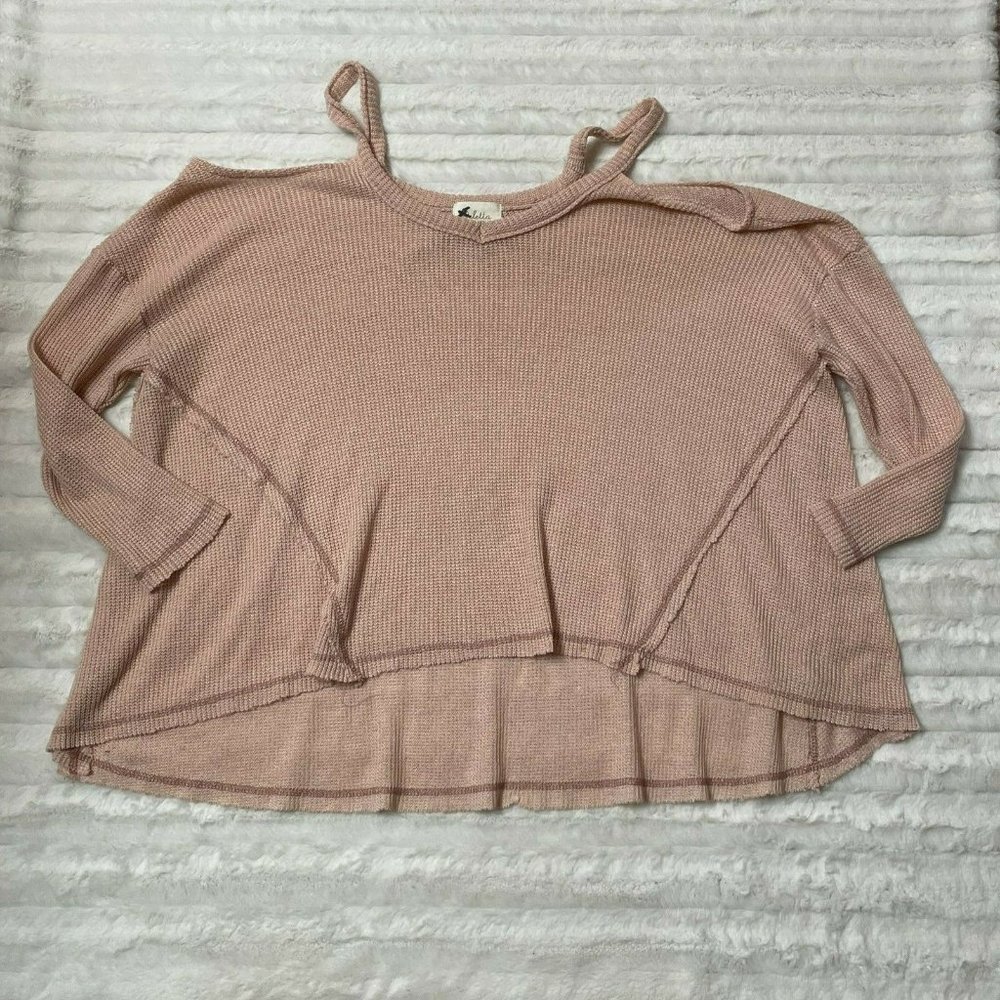Anthropologie Deletta Blush Pink Cold Shoulder Top‎